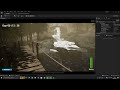 Unreal Engine 5 custom waterfall and bridge scene WIP Horror Game