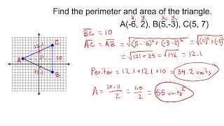 Area and Perimeter using Distance Formula
