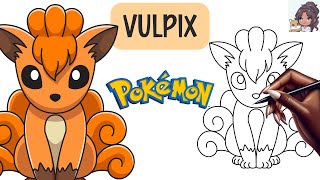 How to Draw Vulpix ⏐ How to Draw Pokemon ⏐ Cute Easy Drawing Tutorial ⏐ Lofi Music for Drawing screenshot 2
