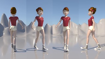 Maya Animation Female Cartoon walk cycle