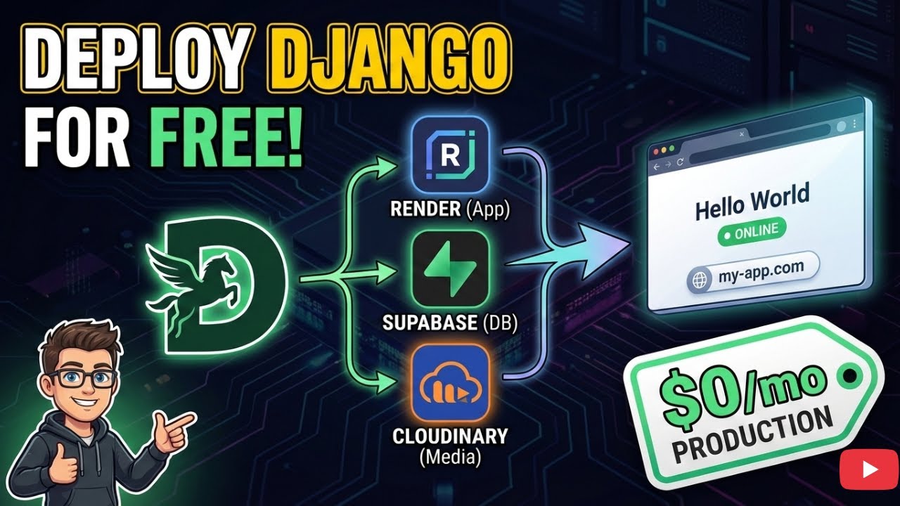 Deploy Django App on Render Free with Supabase PostgreSQL & Cloudinary