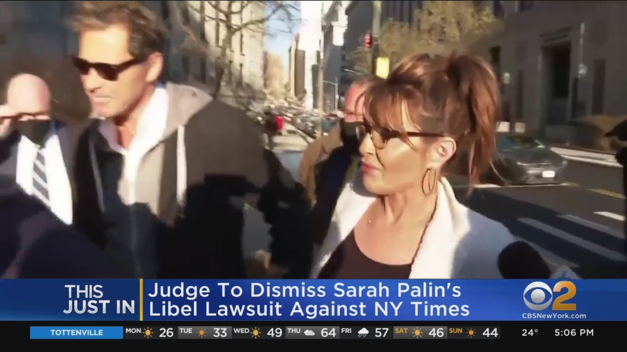 Judge to dismiss Sarah Palin's defamation suit against 'New York ...