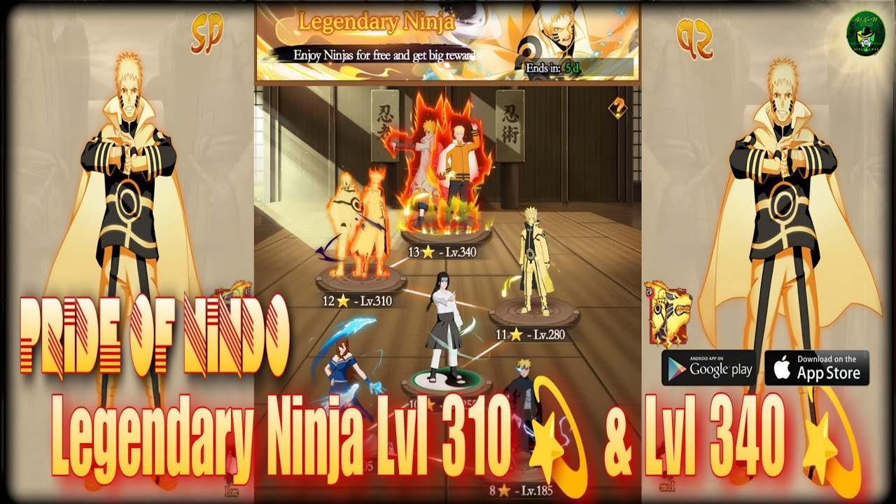 Pride Of Nindo Legendary Ninja(08/05/23) Lvl 310 & Lvl 340 Ninjutsu Bigbang Naruto RPG - android/iOS