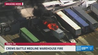 Tracy Medline warehouse fire grows, firefighters work to protect nearby FedEx facility | Update