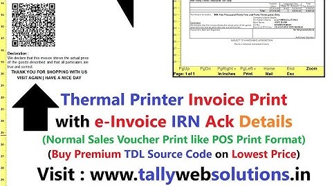 (Buy TDL Source Code Only Rs.360) Thermal Printer Invoice Print Like POS Print Format in Tally Prime
