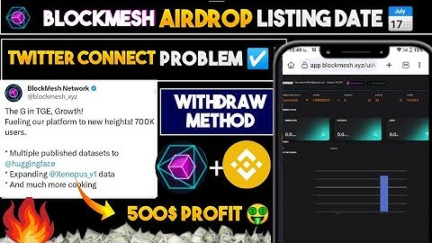 Blockmesh airdrop listing update | blockmesh airdrop twitter connect problem | blockmesh airdrop