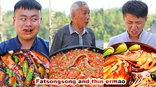 mukbang | How to make crispy pork belly? | How to make fried chicken? | cooking | songsong & ermao screenshot 4