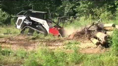 Mulching Log piles with Forestry Mulcher