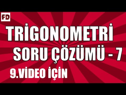 DÖNÜŞÜM FORMÜLLERİ SORU ÇÖZÜMÜ ◄ 11.SINIF, LYS ► [ TRİGONOMETRİ - 9 İÇİN ]