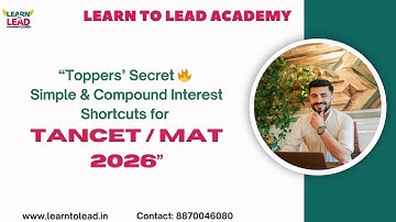 Score 99+ in TANCET MAT 2026 Exams SI & CI Shortcuts + LTL Mock Test Series #tancet2026
