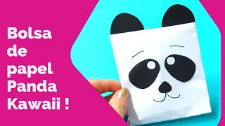 Bolsa de papel Panda Kawaii / Aprende como hacer una bolsa regalo o dulces #manualidadesdepapel
