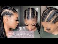 STRAIGHT BACK FEED IN BRAIDS| DIY| Detailed and beginner friendly