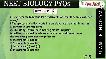 Consider the following four statements whether they are correct or wrong?i. The sporophyte in live..