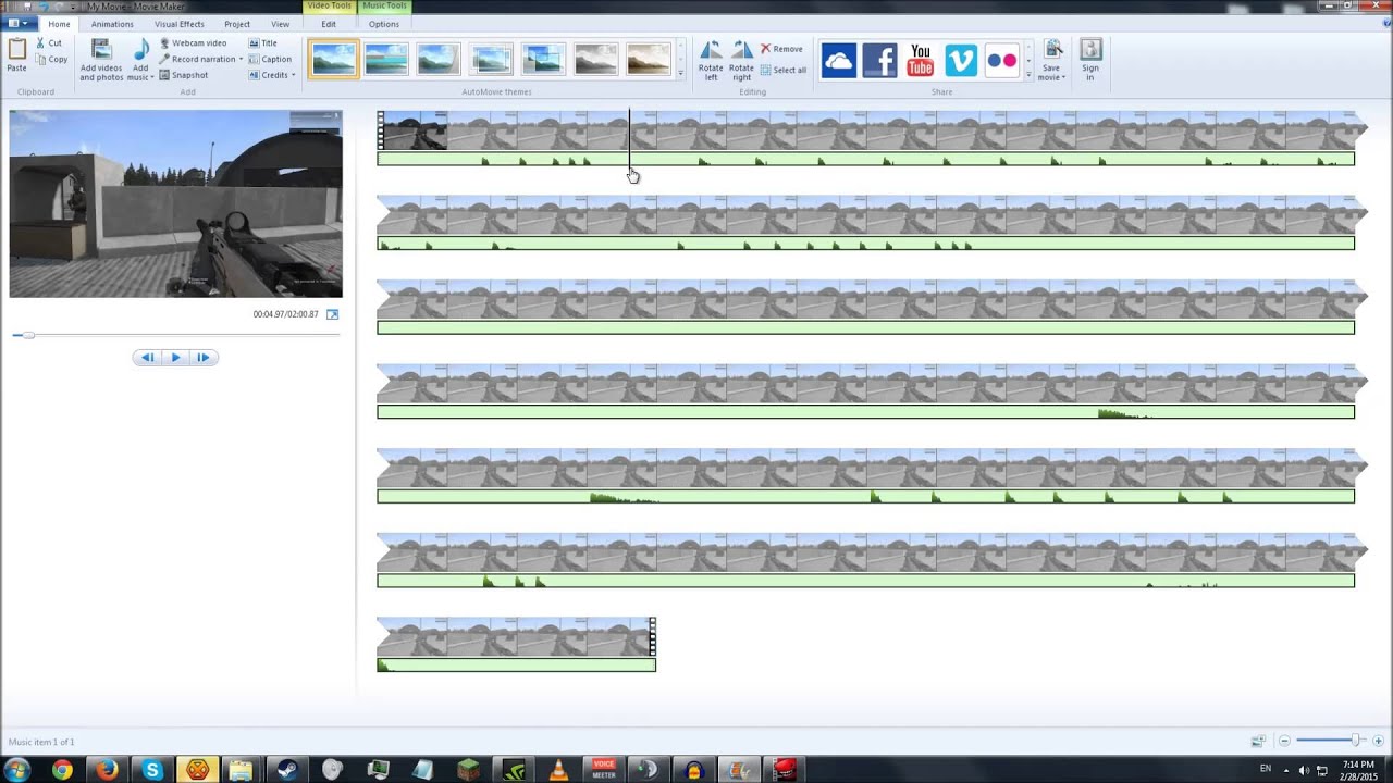 Merging/Syncing separate audio/video tracks in Lightworks/Movie Maker