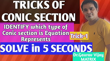TRICKS OF CONIC SECTION | PARABOLA/HYPERBOLA/ELLIPSE/CIRCLE? | IIT-JEE | NDA | DGV SIR | 5 SECONDS