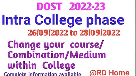 TS DOST 2022  intra college phase weboptions II change your course in your mobile