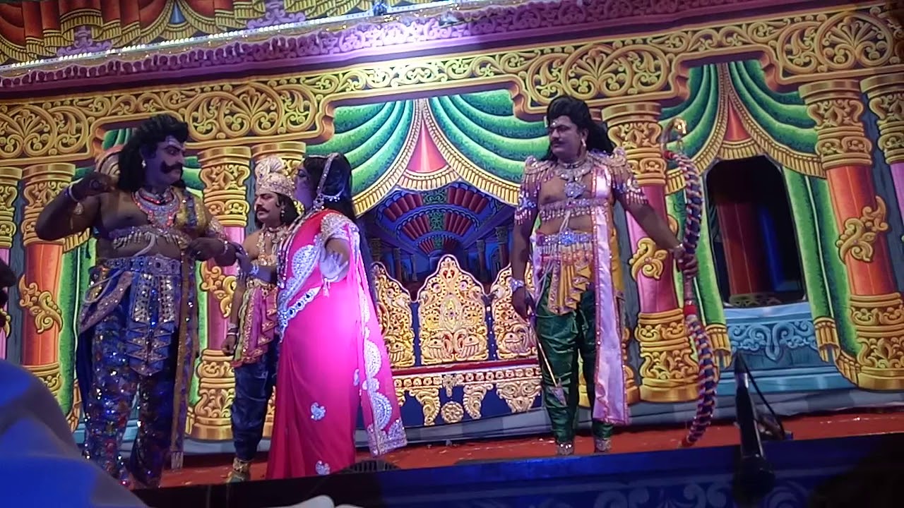 Master HH Shankar as Dharmaraya in Kurukshetra drama, 2020 Part 3