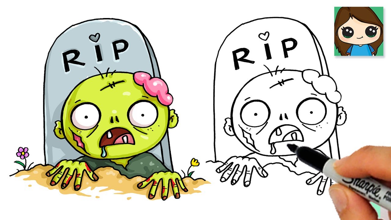 easy zombie drawings for kids