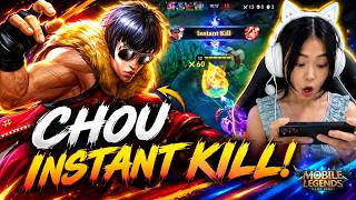 CHOU 1 HIT💀 INSANE INSTANT KILL BUILD | Mobile Legends
