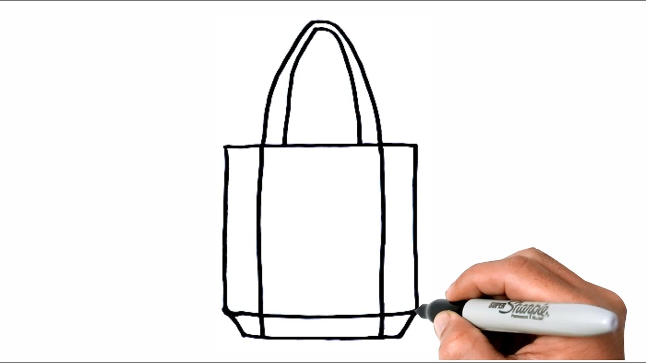 Simple Bag Clipart Black And White, Lip Drawing, Bag Drawing, Black And  White Drawing PNG Transparent Clipart Image and PSD File for Free Download