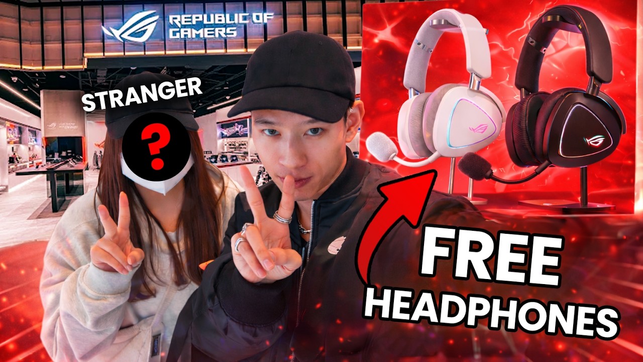 I Surprised a Random Stranger with FREE ROG Gaming Headphones