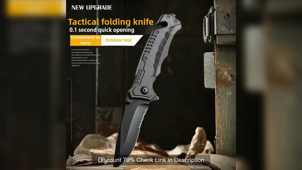 Multi functional outdoor camping knife with safety lock, foldable blade and sharp pocket tactical kn