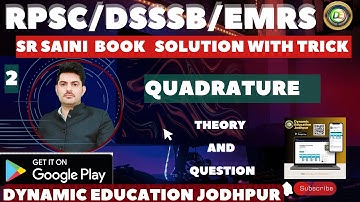 QUADRATURE PART 2 क्षेत्रक्लन 2/ SR SAINI BOOK SOLUTION /RPSC 2ND/1ST GRADE/DSSSB TGT/EMRS/NDA/JEE/