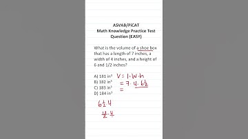 Volume: ASVAB/PiCAT Arithmetic Reasoning Practice Test Q #acetheasvab with #grammarhero #afqt