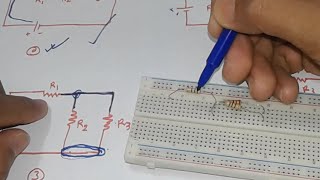 Series parallel combination circuit on a breadboard