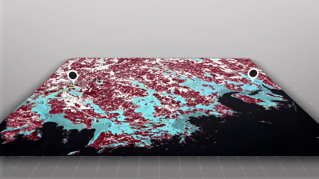 Height map + Sentinel-2 images + GPS track animation Adobe After effects