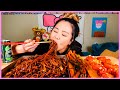 SPICIEST GREEN ONION KIMCHI IN THE WORLD + SPICY SEAFOOD BLACK BEAN NOODLES l MUKBANG