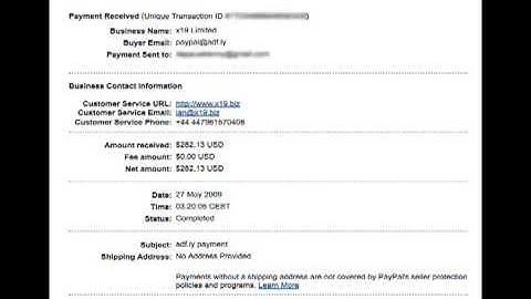 Adf ly Payment Proof