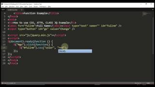Ues Of Css, Attr, Class Fuction or Property in JQuery Topic 3