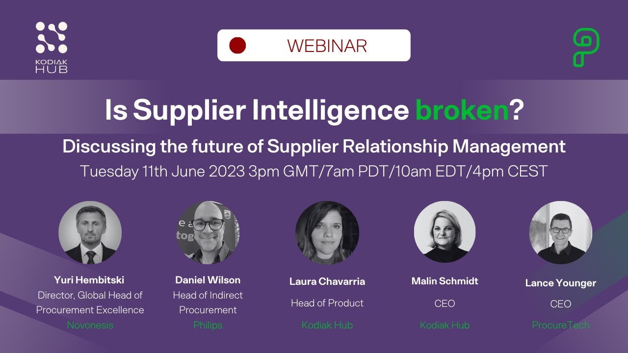 ProcureTech x Kodiak Hub Webinar | Strategies for enhancing supplier performance
