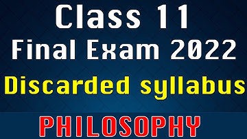 Discarded Syllabus of Class 11 | Philosophy  | WBCHSE | Ranajit Sasmal | The Phoenix