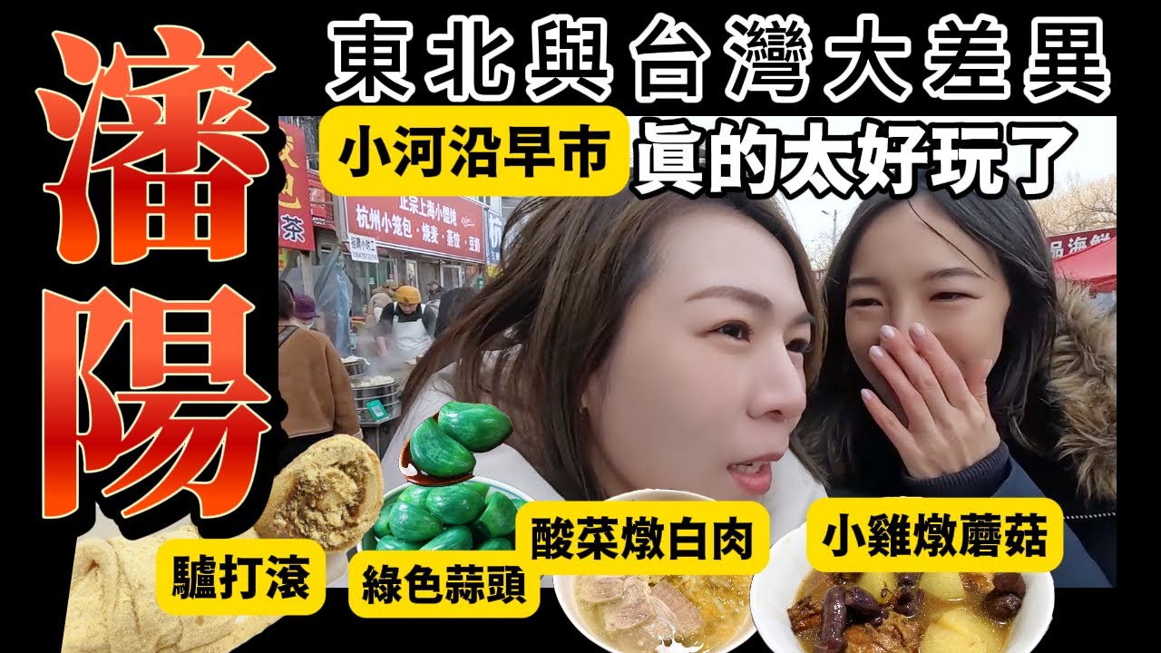 東北瀋陽早市太好玩了吧!!好多東西沒吃過!!好友婆婆做一桌東北菜，蒜頭是綠色的竟然這麼好吃!!???