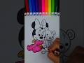 coloring Minnie mouse with colorful markers #coloringbook #coloringpages #painting #asmrsounds