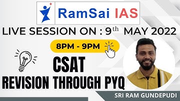 #UPSC #CSAT                                          UPSC CSAT I PREVIOUS YEAR QUESTION | RamSai IAS