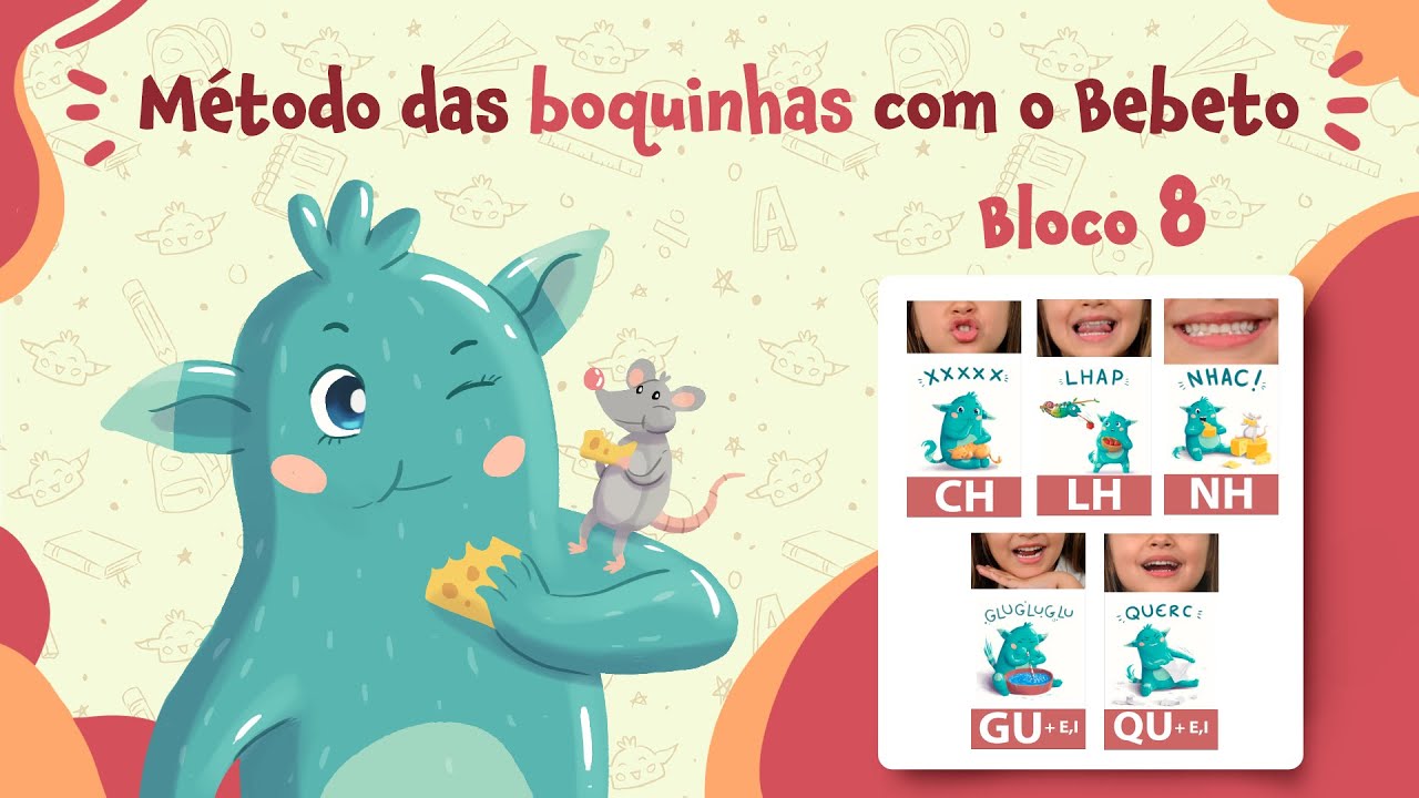 BEBETO E O MÉTODO DAS BOQUINHAS - LETRAS CH, LN, NH, GU+ei e Qu+ei