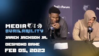 Grizzlies vs. Raptors : Jaren Jackson Jr. \& Desmond Bane press conference 02.05.23