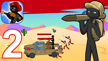 Stickman World War - Gameplay Walkthrough Part 2 All Levels 5-8 Campaign (Android, iOS Game)