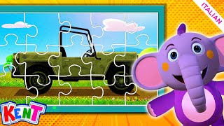 Kent l'elefante Italiano | Puzzle Del Veicolo | Impara Veicoli | Cartone Animato Per Bambini screenshot 5