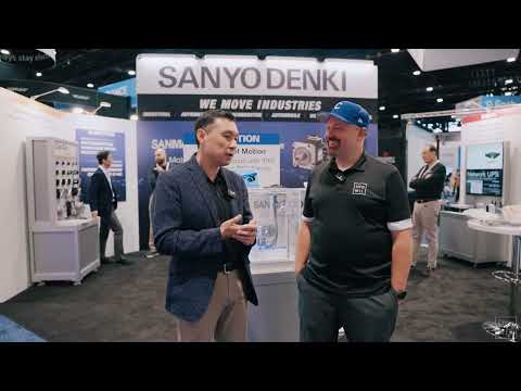 Jake Hall, The Manufacturing Millennial, visit's SANYO DENKI booth @automateshow 2026