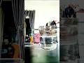 creative video photographer,fell into the glass