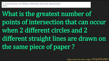 A Collection of Maths Problem Solving Questions#491 (Circles | Points of Intersection)