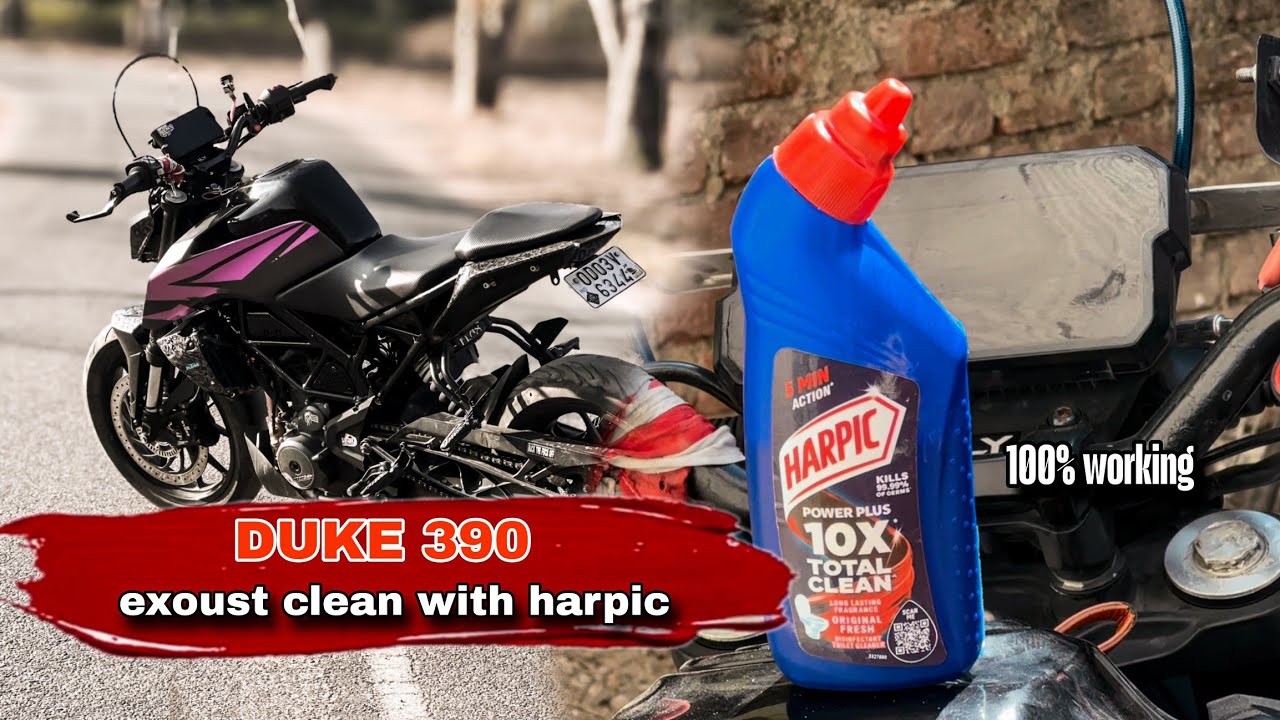 Happic bathroom cleaner se kiya bike exoust clean - YouTube