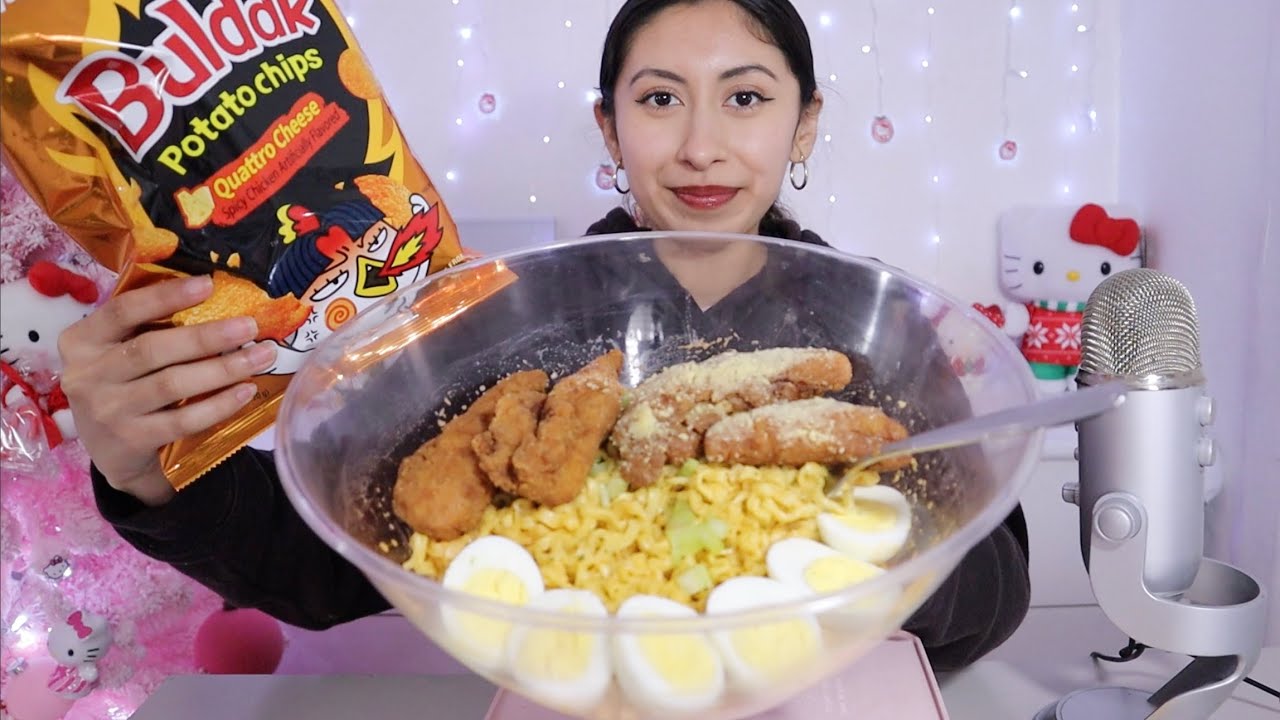 ASMR~ Wingstop and Buldak Ramen Mukbang! 🍜🔥