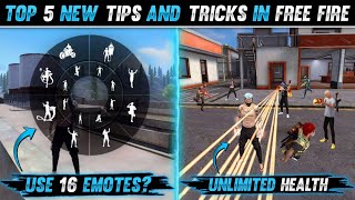 TOP 5 NEW TRICKS IN FREE FIRE | UNLIMITED HEALTH TRICK IN TRAINING MODE | FREE FIRE TIPS AND TRICKS