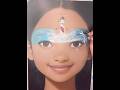 Using a stencil for the lighthouse with ocean waves and seagulls for a beach scene face painting.