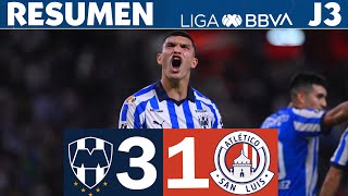 Monterrey 3-1 Atlético de San Luis, doblete de Brandon Vázquez / J3 CL24